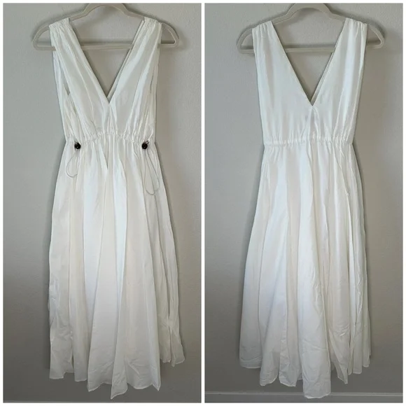 STAUD Waterfall Maxi White Dress SZ M - Picture 2 of 7